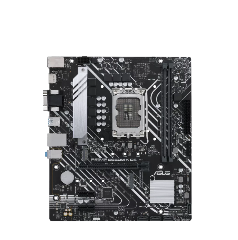 Asus | PRIME B660M-K D4 | Processor family Intel | Processor socket LGA1700 | DDR4 DIMM | Supported hard disk drive interfaces SATA, M.2 | Number of SATA connectors 4 - Image 2