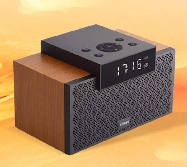 Edifier | Multifunctional 2.1 Alarm Clock Bluetooth Speaker | MP260 | RMS 12 + 2×4 W | Bluetooth | Black/Brown | Portable | Portable Wireless Speaker - Image 3