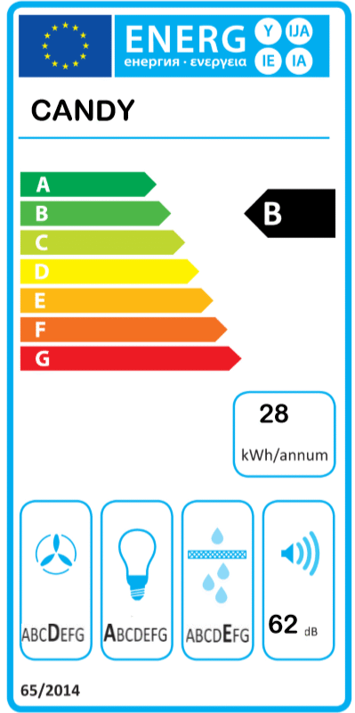 Candy | Hood | CBT625/2X | Telescopic | Energy efficiency class B | Width 60 cm | 332 m³/h | Mechanical control | LED | Stainless steel - Image 4