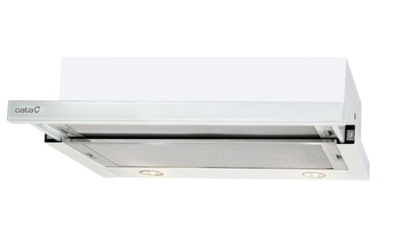 CATA | Hood | TF 2003 600 GWH | Telescopic | Energy efficiency class C | Width 60 cm | 390 m³/h | Mechanical control | LED | White Glass - Image 2