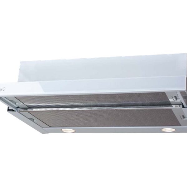 CATA | Hood | TF 2003 600 GWH | Telescopic | Energy efficiency class C | Width 60 cm | 390 m³/h | Mechanical control | LED | White Glass