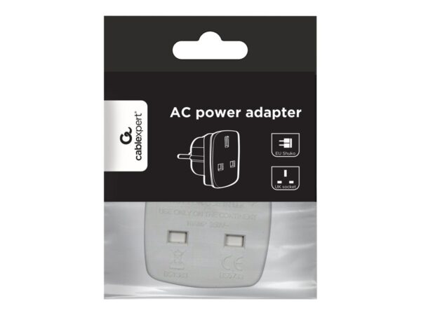 Gembird | AC power adapter, UK socket to EU Schuko plug, 7.5 A | Travel adapter - Image 4