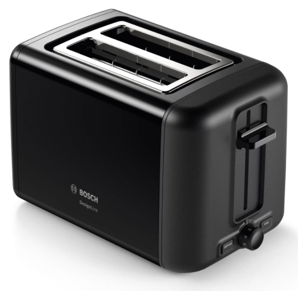 Bosch | DesignLine Toaster | TAT3P423 | Power 970 W | Number of slots 2 | Housing material Stainless steel | Black