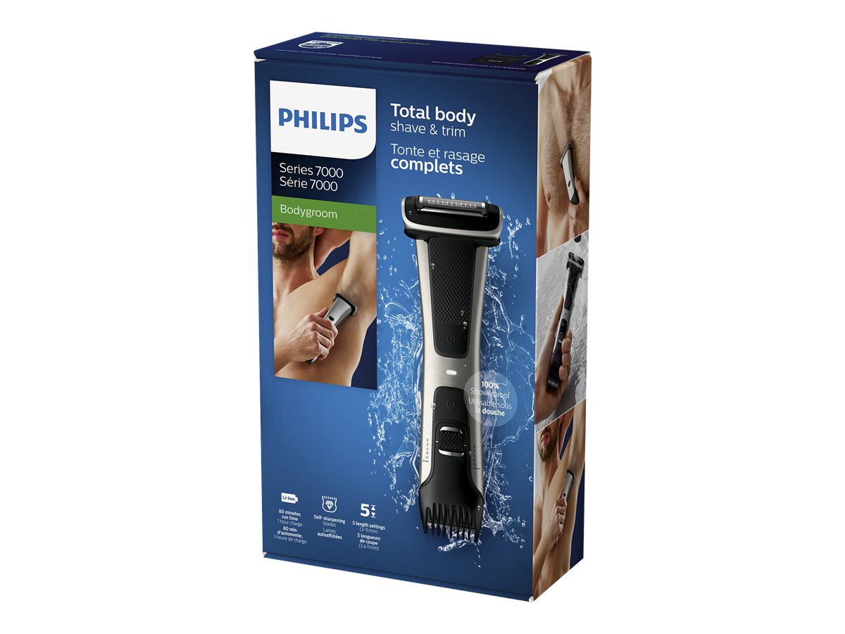 Philips | Showerproof body groomer | BG7025/15 | Body groomer | Number of length steps 5 | Black/Stainless - Image 9