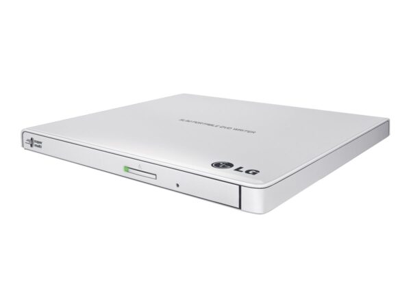 H.L Data Storage | Ultra Slim Portable DVD-Writer | GP57EW40 | Interface USB 2.0 | DVD±R/RW | CD read speed 24 x | CD write speed 24 x | White | Desktop/Notebook - Image 2