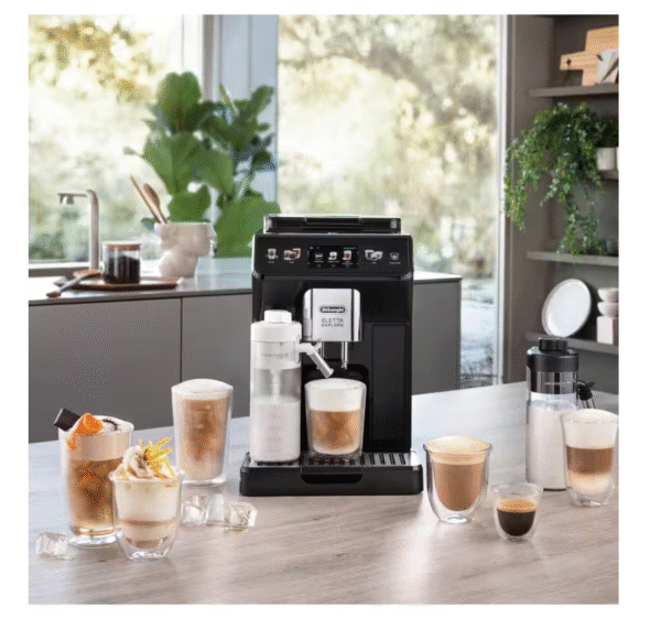 Delonghi Coffee Maker | ECAM450.55.G Eletta Explore | Pump pressure 19 bar | Built-in milk frother | Automatic | 1450 W | Grey - Image 4