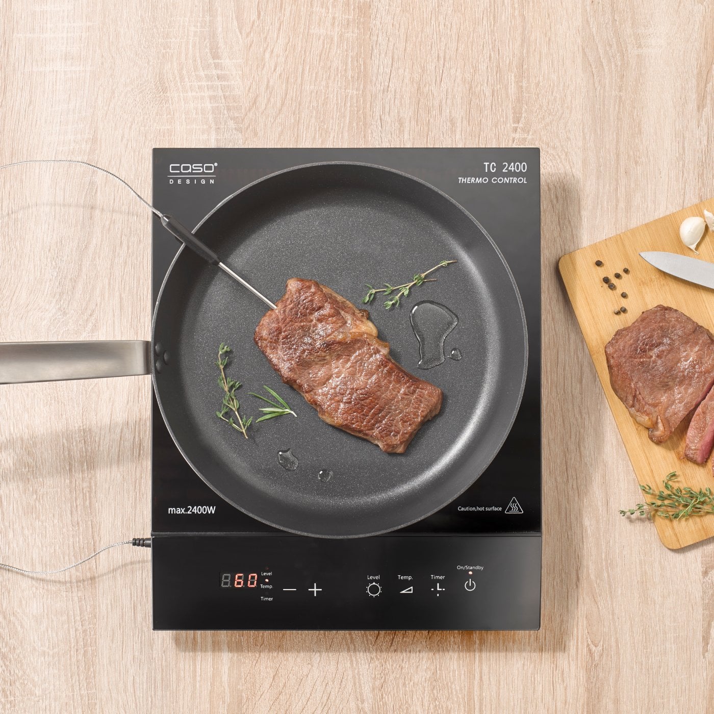 Caso | Table hob | TC 2400 ThermoControl | Number of burners/cooking zones 1 | Sensor touch | Black | Induction - Image 3