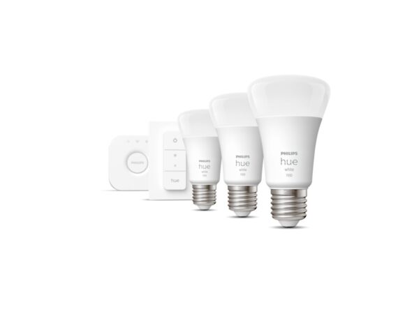 Hue W Starter Kit 9,5W A60 E27, 3pcs, Bridge, Switch | E27 | 9.5 W | Warm White 2700K | Bluetooth and Zigbee - Image 3