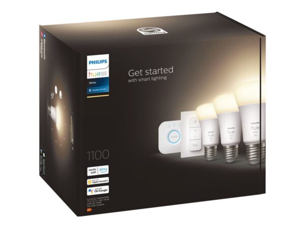 Hue W Starter Kit 9,5W A60 E27, 3pcs, Bridge, Switch | E27 | 9.5 W | Warm White 2700K | Bluetooth and Zigbee - Image 10