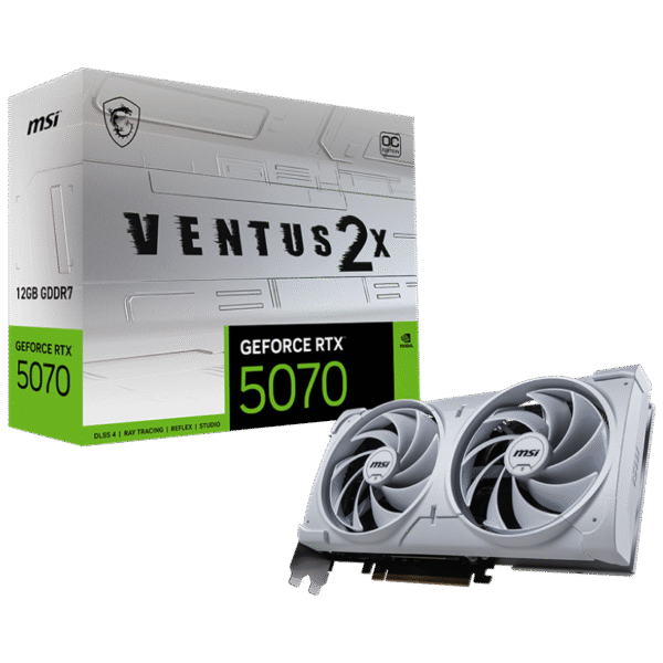 MSI GeForce RTX 5070 12G VENTUS 2X OC WHITE | NVIDIA | 12 GB | GeForce RTX 5070 | GDDR7 | HDMI ports quantity 1 | PCI Express Gen 5