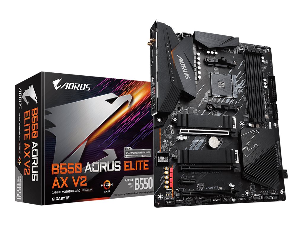 Gigabyte | B550 AORUS ELITE AX V2 1.0 | Processor family AMD | Processor socket AM4 | DDR4 DIMM | Memory slots 4 | Number of SATA connectors 4 x SATA 6Gb/s connectors | Chipset AMD B | ATX - Image 7