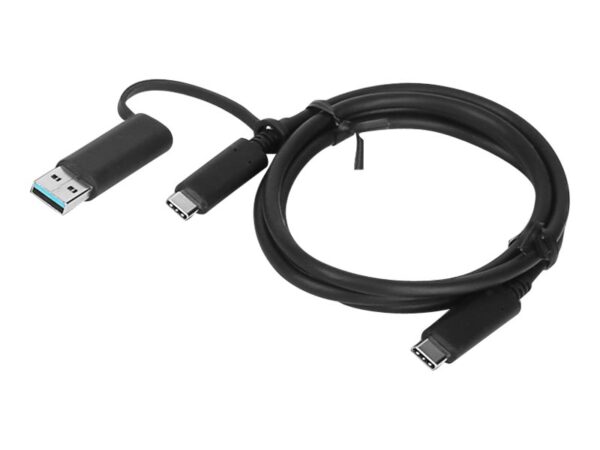Lenovo | 1m, Hybrid USB-C with USB-A Cable | Black - Image 2