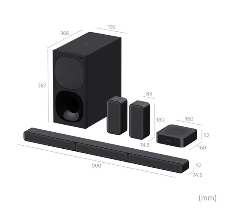 Sony | HT-S40R 5.1ch Home Cinema Soundbar with Wireless Rear Speakers | Black | No | USB port | Wi-Fi | Bluetooth | Wireless connection
