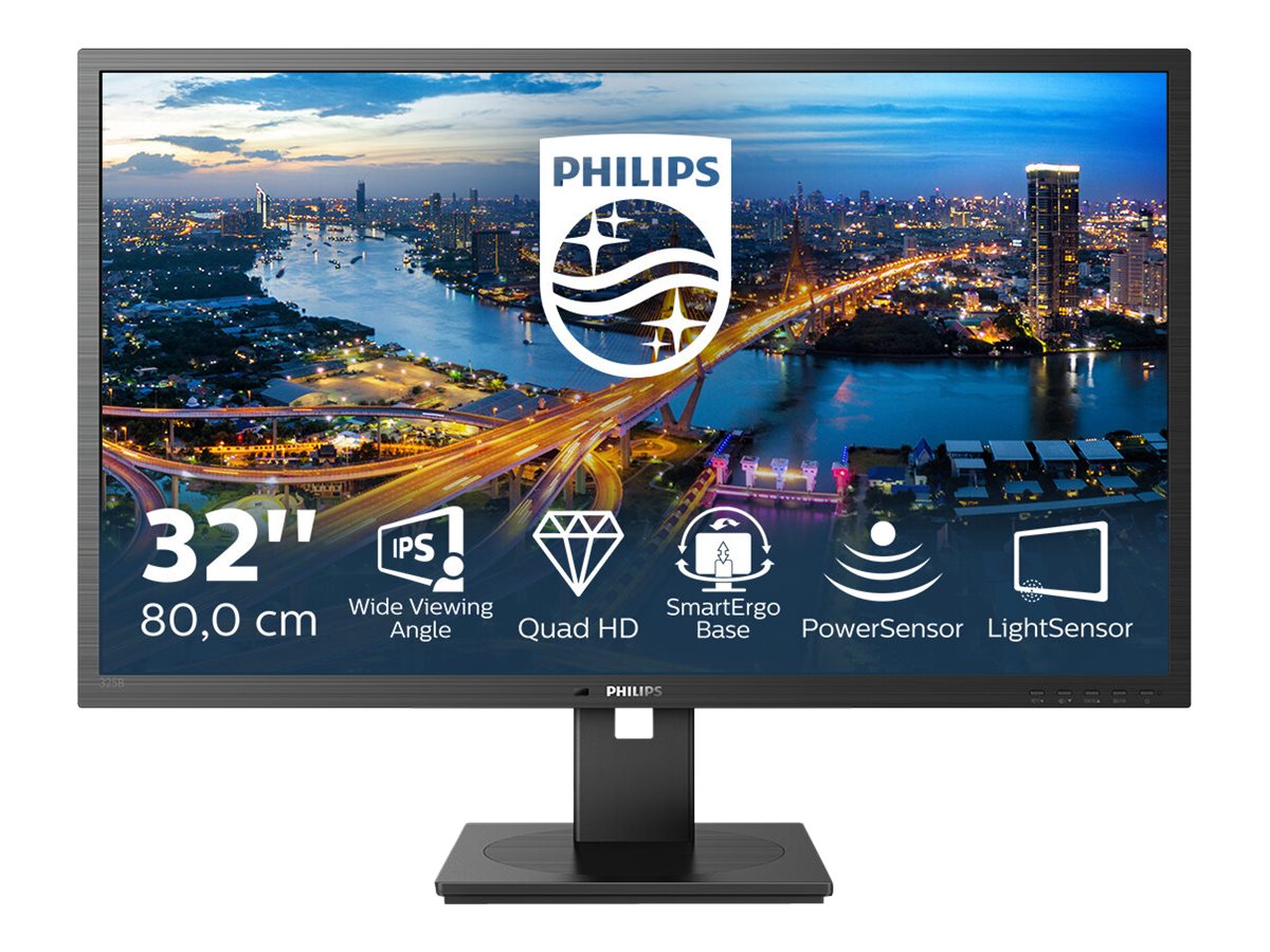 Philips | LCD monitor with PowerSensor | 325B1L/00 | 31.5 " | IPS | QHD | 16:9 | 75 Hz | 4 ms | 2560 x 1440 pixels | 250 cd/m² | Audio output | HDMI ports quantity 2 | Black - Image 4