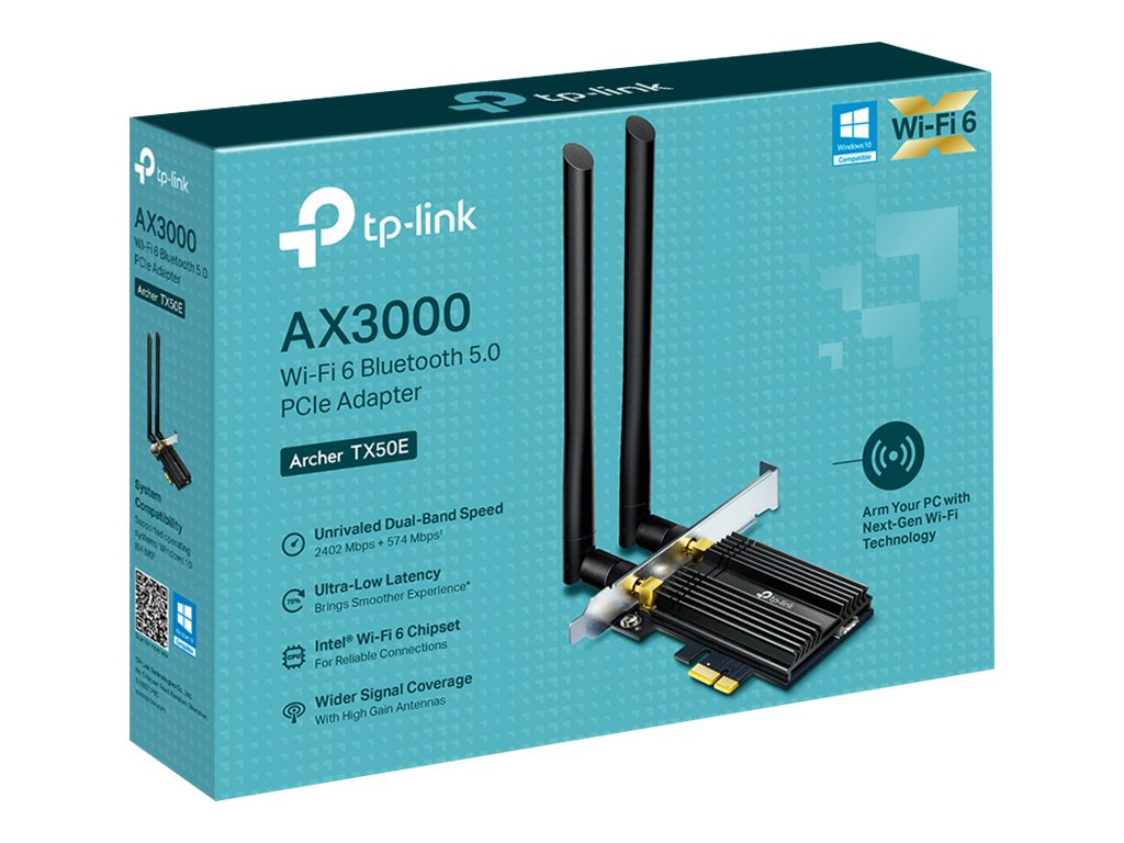 Dual Band | TP-LINK | Archer Wi-Fi 6 Bluetooth 5.0 PCIe Adapter | TX50E | 2.4GHz/5GHz | Antenna type 2xExternal - Image 5