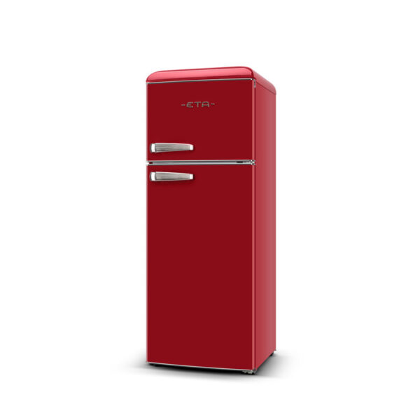 ETA | Refrigerator | ETA253490030E Storio retro | Energy efficiency class E | Free standing | Double Door | Height 148.2 cm | Fridge net capacity  170 L | Freezer net capacity 45 L | 44 dB | Red - Image 4