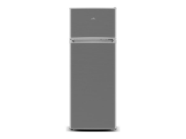 ETA | Refrigerator | ETA254790010E | Energy efficiency class E | Free standing | Double Door | Height 142.6 cm | Fridge net capacity 169 L | Freezer net capacity 37 L | 40 dB | Silver