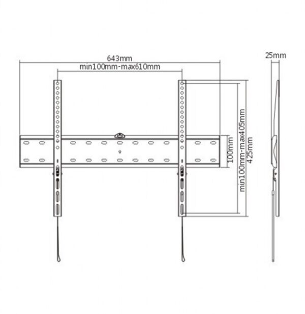 Gembird | Wall mount | Fixed | 37-70 " | Maximum weight (capacity) 40 kg | Black - Image 3