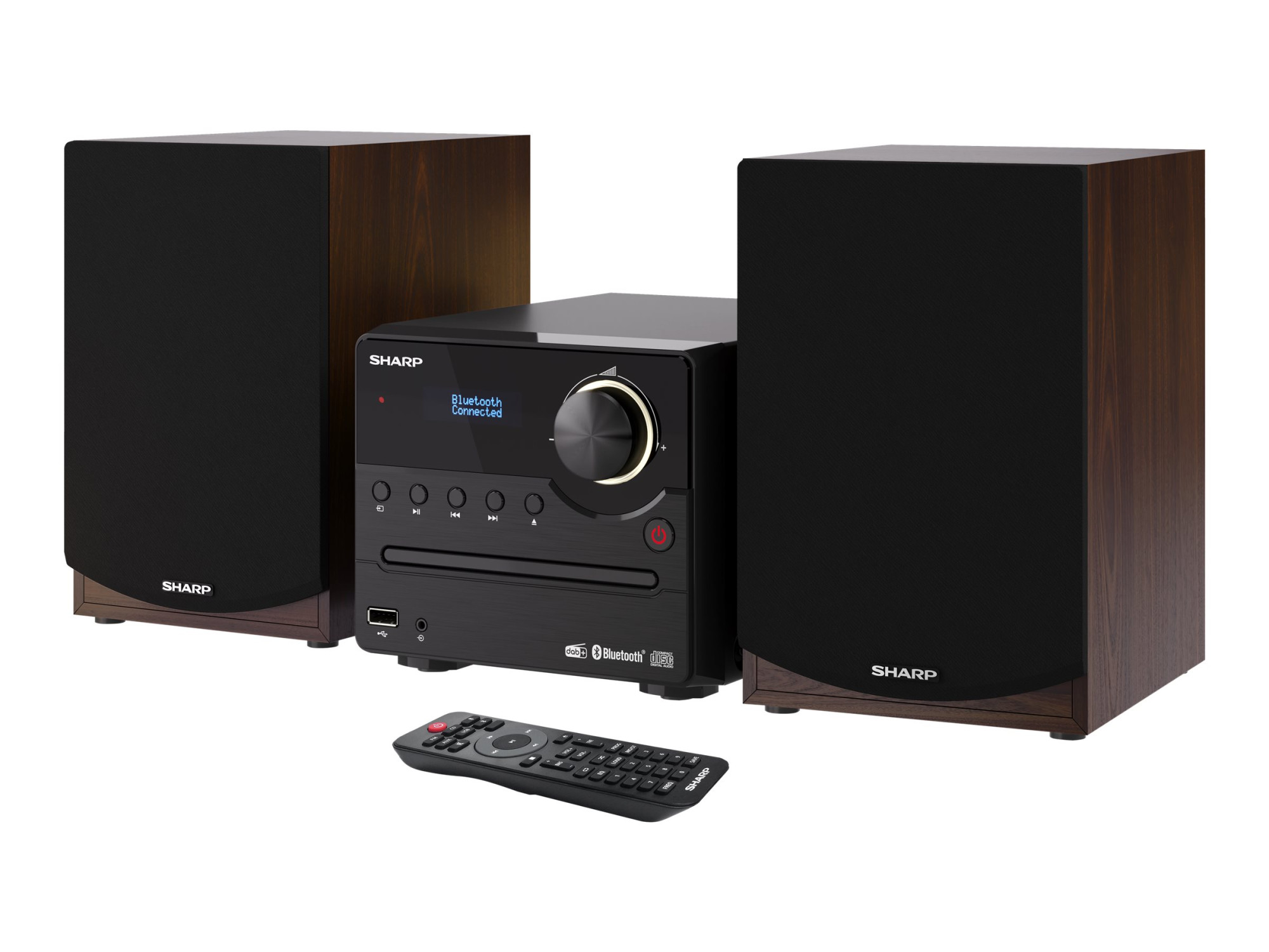 Sharp | Hi-Fi Micro System | XL-B517D(BR) | Brown | USB port | AUX in | Bluetooth | CD player | FM radio | Wireless connection - Image 2