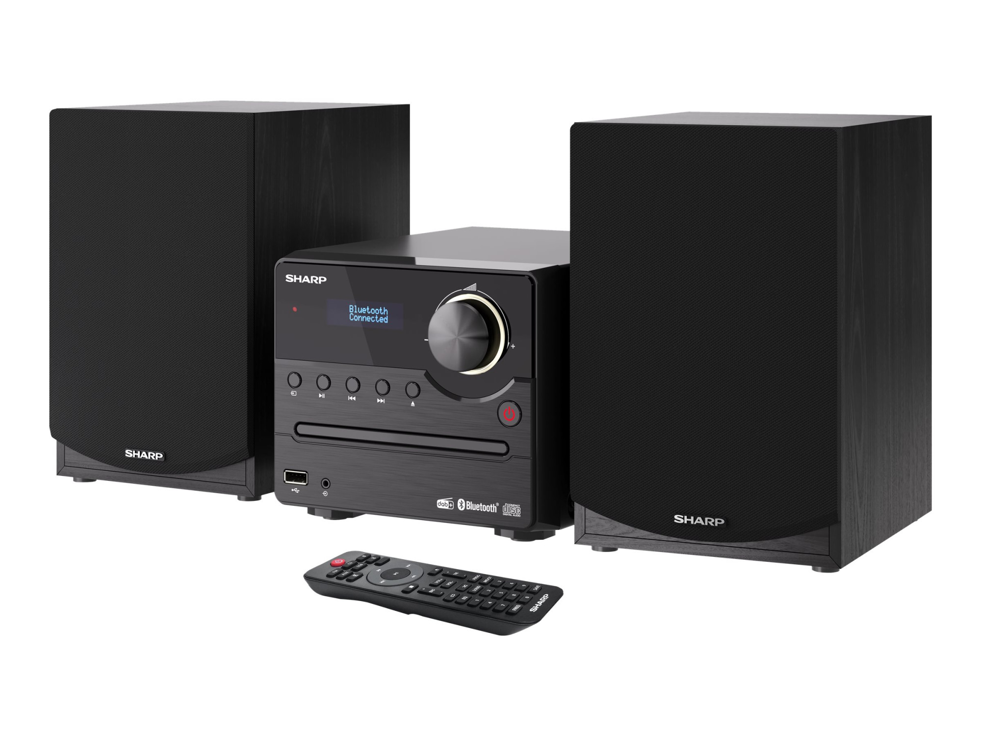 Sharp XL-B517D(BK) Hi-Fi Micro System, CD/FM/USB/Bluetooth v5.0, Aux-in, 45W, Black | Sharp | Hi-Fi Micro System | XL-B517D(BK) | Black | USB port | AUX in | Bluetooth | CD player | FM radio | Wireless connection - Image 2