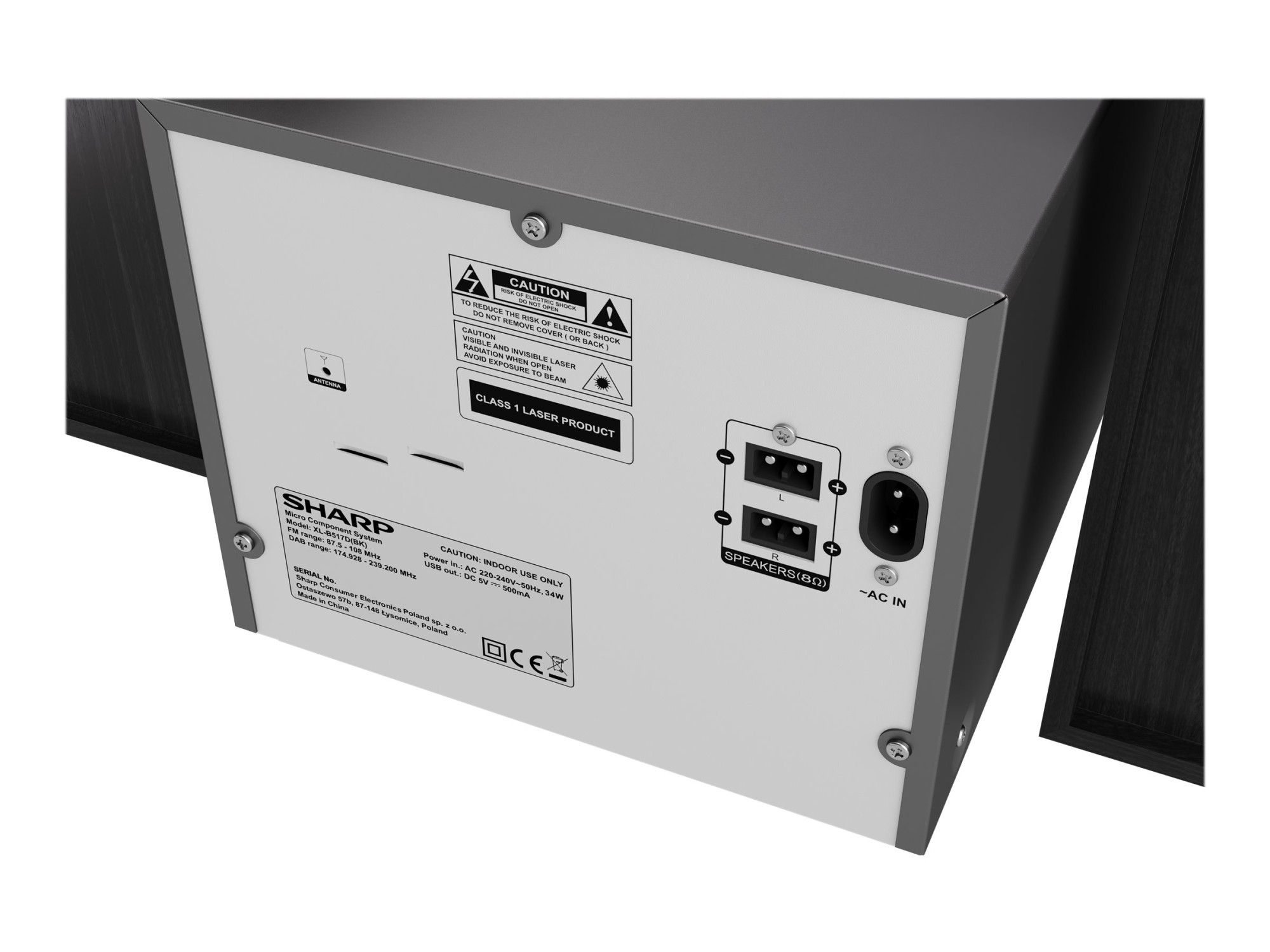 Sharp XL-B517D(BK) Hi-Fi Micro System, CD/FM/USB/Bluetooth v5.0, Aux-in, 45W, Black | Sharp | Hi-Fi Micro System | XL-B517D(BK) | Black | USB port | AUX in | Bluetooth | CD player | FM radio | Wireless connection - Image 14