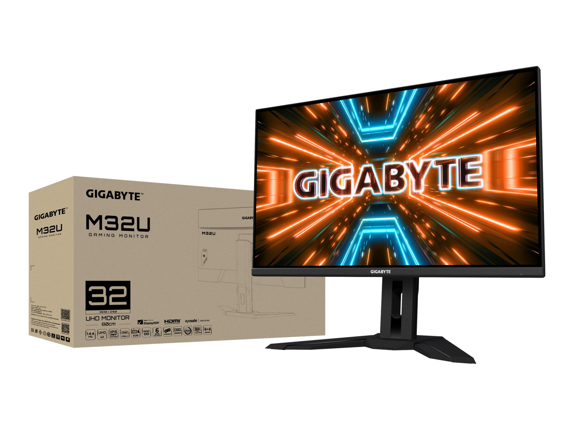 Gigabyte | Gaming Monitor | M32U-EK | 32 " | IPS | UHD | 144 Hz | 1 ms | 3840 x 2160 pixels | 350 cd/m² | 1 x Audio out | HDMI ports quantity 2 | Black | Warranty 36 month(s) - Image 7