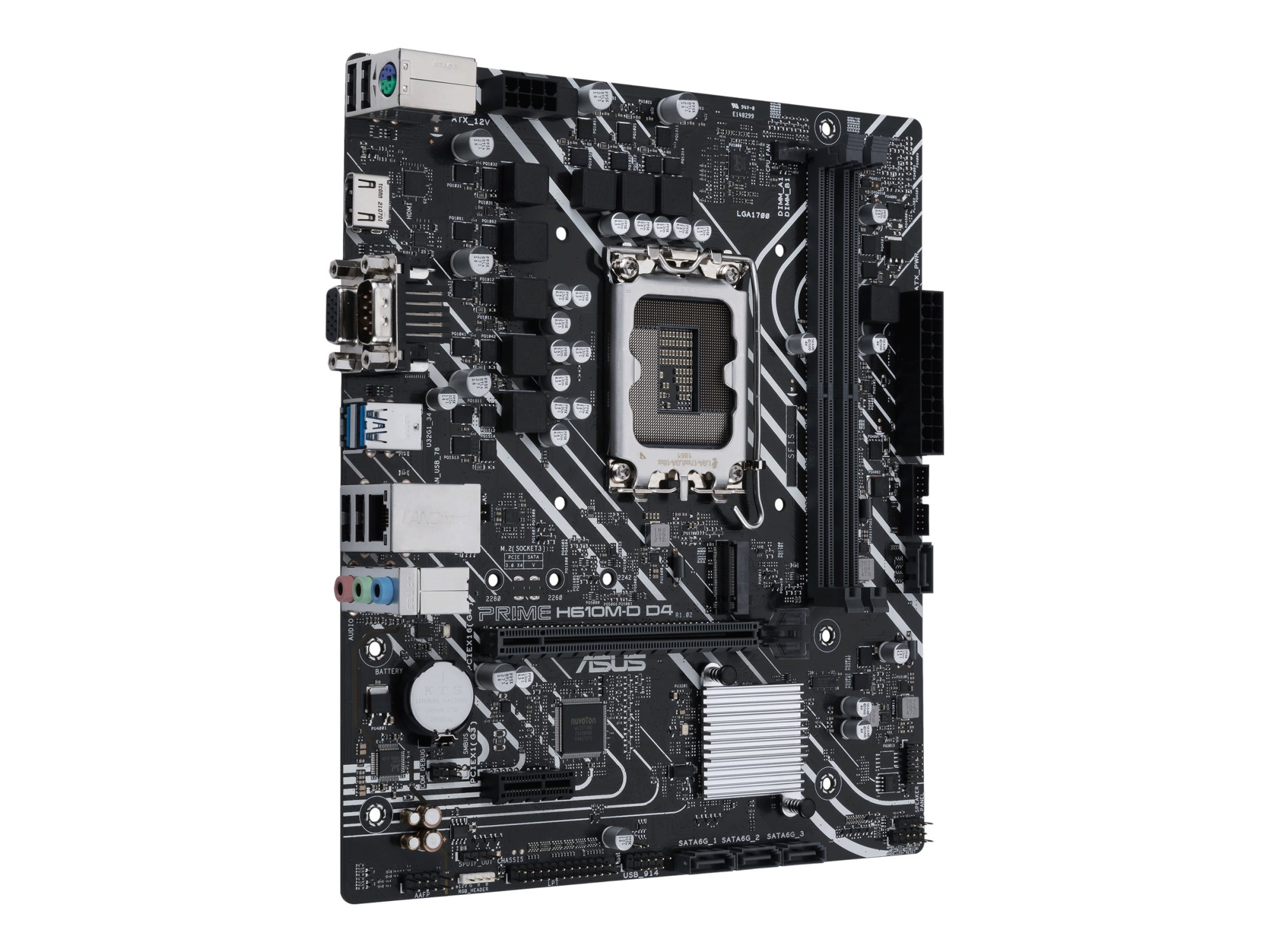 Asus | PRIME H610M-D D4 | Processor family Intel | Processor socket LGA1700 | DDR4 DIMM | Memory slots 2 | Supported hard disk drive interfaces SATA, M.2 | Number of SATA connectors 4 | Chipset Intel H610 | mATX - Image 4