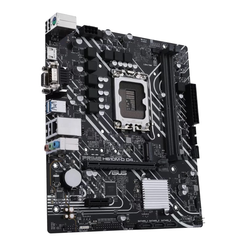 Asus | PRIME H610M-D D4 | Processor family Intel | Processor socket LGA1700 | DDR4 DIMM | Memory slots 2 | Supported hard disk drive interfaces SATA, M.2 | Number of SATA connectors 4 | Chipset Intel H610 | mATX - Image 5