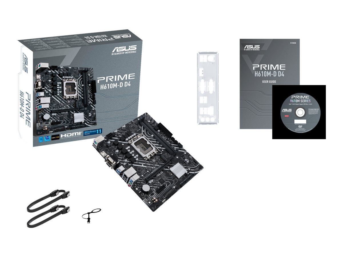 Asus | PRIME H610M-D D4 | Processor family Intel | Processor socket LGA1700 | DDR4 DIMM | Memory slots 2 | Supported hard disk drive interfaces SATA, M.2 | Number of SATA connectors 4 | Chipset Intel H610 | mATX - Image 10