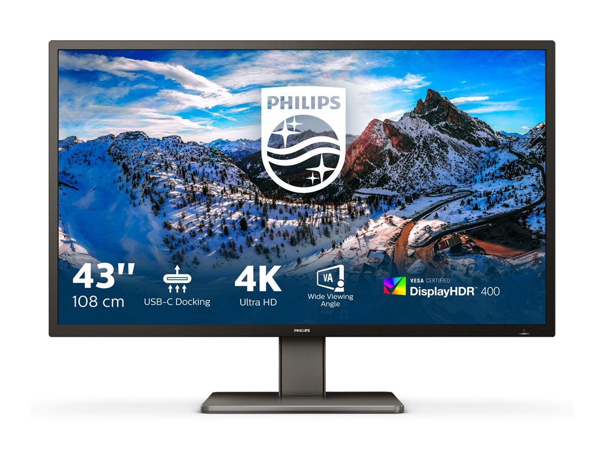 Philips | P Line | 439P1/00 | 43 " | VA | 4K UHD | 16:9 | 60 Hz | 4 ms | 3840 x 2160 | 400 cd/m² | Headphone output | HDMI ports quantity 3 | Warranty 36 month(s) - Image 3