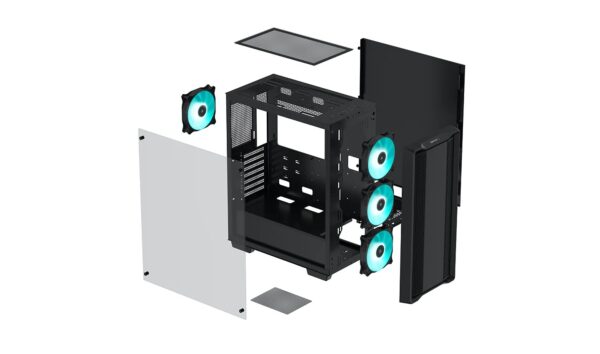 Deepcool | MID TOWER CASE  (with four LED fans of Marrs Green) | CC560 | Side window | Black | Mid-Tower | Power supply included No | ATX PS2 - Image 13