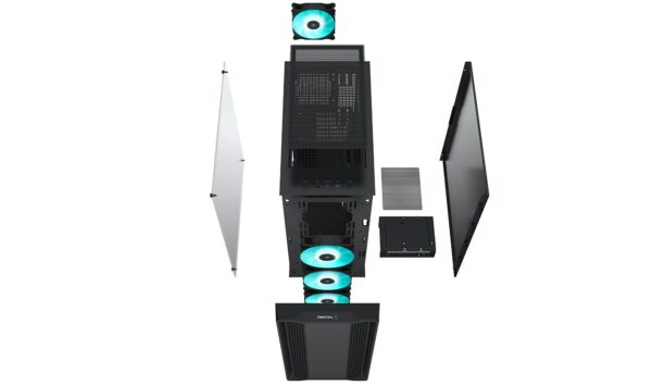Deepcool | MID TOWER CASE  (with four LED fans of Marrs Green) | CC560 | Side window | Black | Mid-Tower | Power supply included No | ATX PS2 - Image 14
