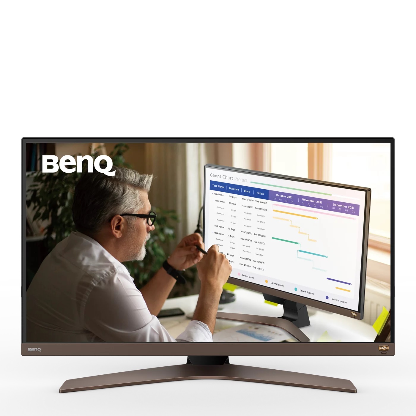 Benq | Monitor | EW2880U | 28 " | IPS | UHD | 16:9 | 60 Hz | 5 ms | 3840 x 2160 | 300 cd/m² | HDMI ports quantity 2 | Brown/Black | Warranty 36 month(s) - Image 4