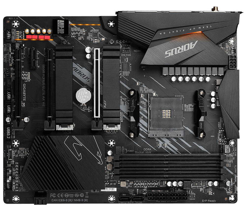 Gigabyte | B550 AORUS ELITE AX V2 1.0 | Processor family AMD | Processor socket AM4 | DDR4 DIMM | Memory slots 4 | Number of SATA connectors 4 x SATA 6Gb/s connectors | Chipset AMD B | ATX - Image 8