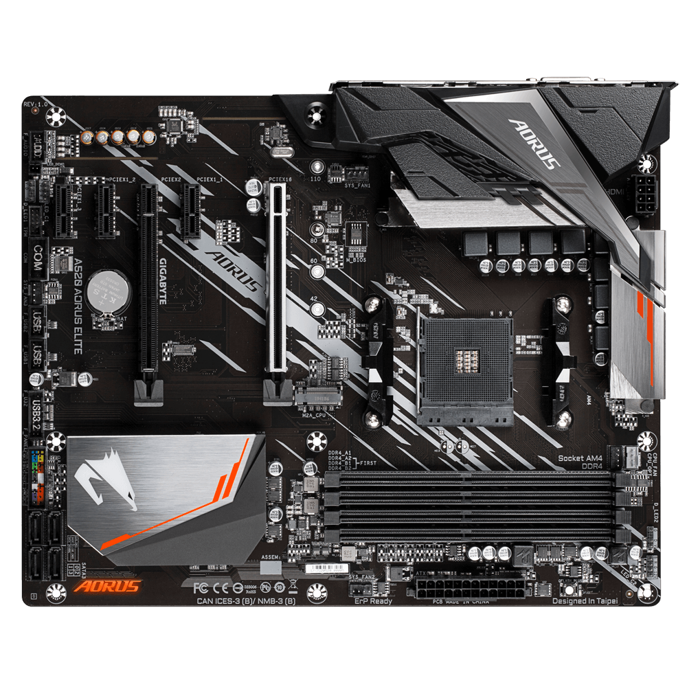 Gigabyte | A520 AORUS ELITE 1.0 | Processor family AMD | Processor socket AM4 | DDR4 DIMM | Memory slots 4 | Number of SATA connectors 4 x SATA 6Gb/s connectors | Chipset AMD A | ATX - Image 3