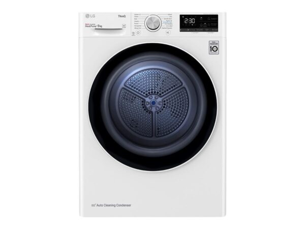LG | Dryer Machine | RH80V3AV6N | Energy efficiency class A++ | Front loading | 8 kg | LED | Depth 69 cm | Wi-Fi | White - Image 6