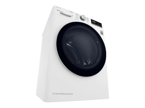 LG | Dryer Machine | RH80V3AV6N | Energy efficiency class A++ | Front loading | 8 kg | LED | Depth 69 cm | Wi-Fi | White - Image 8