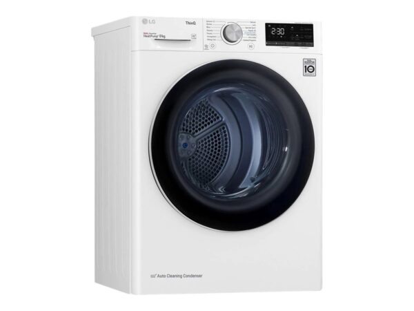 LG | Dryer Machine | RH80V3AV6N | Energy efficiency class A++ | Front loading | 8 kg | LED | Depth 69 cm | Wi-Fi | White - Image 10