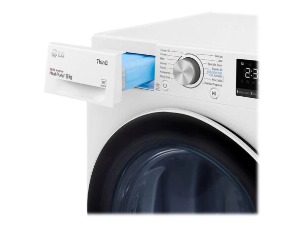 LG | Dryer Machine | RH80V3AV6N | Energy efficiency class A++ | Front loading | 8 kg | LED | Depth 69 cm | Wi-Fi | White - Image 20