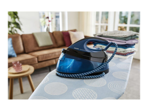 Philips | Steam Station | PerfectCare Compact GC7846/80 | 2400 W | 1.5 L | Auto power off | Vertical steam function | Calc-clean function | Blue - Image 8