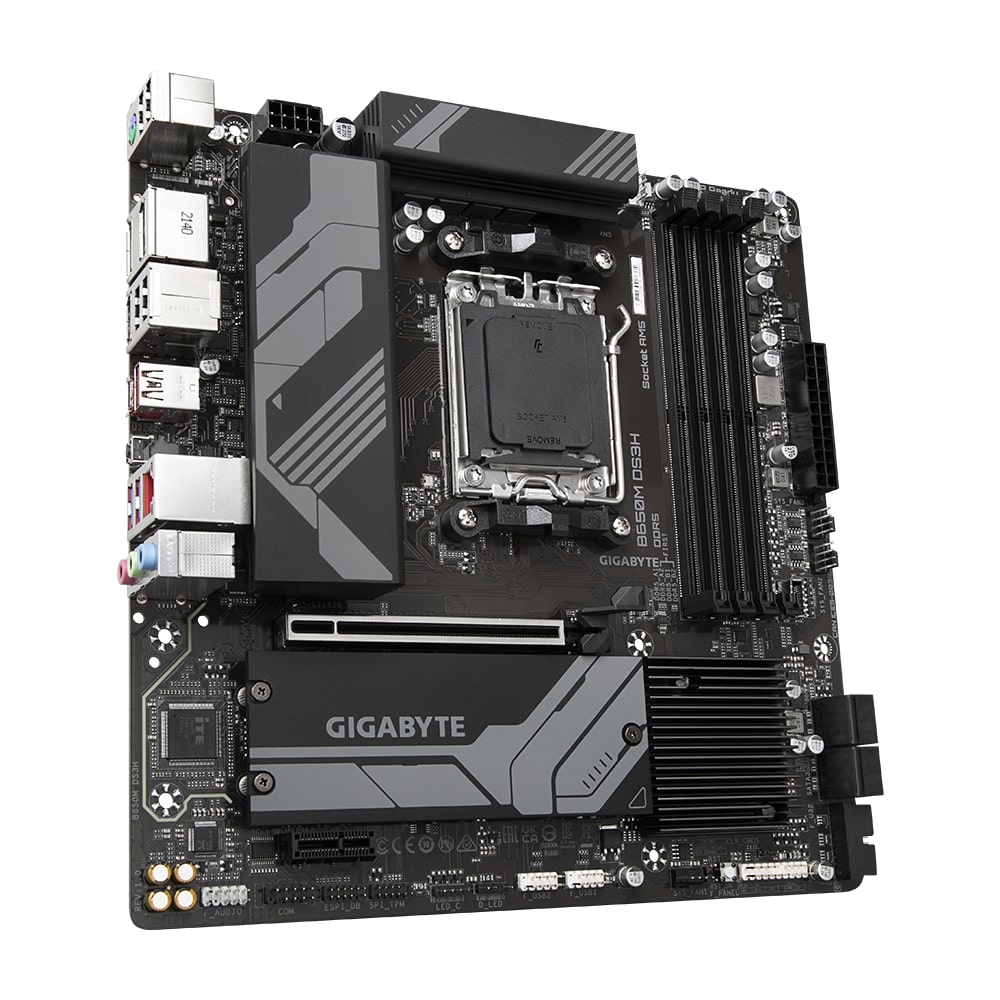 Gigabyte | B650M DS3H 1.0 M/B | Processor family AMD | Processor socket AM5 | DDR5 DIMM | Memory slots 4 | Supported hard disk drive interfaces SATA, M.2 | Number of SATA connectors 4 | Chipset B650 | Micro ATX - Image 4