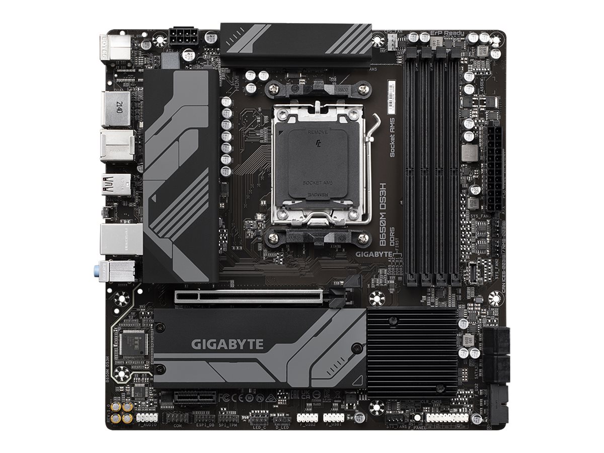 Gigabyte | B650M DS3H 1.0 M/B | Processor family AMD | Processor socket AM5 | DDR5 DIMM | Memory slots 4 | Supported hard disk drive interfaces SATA, M.2 | Number of SATA connectors 4 | Chipset B650 | Micro ATX - Image 2