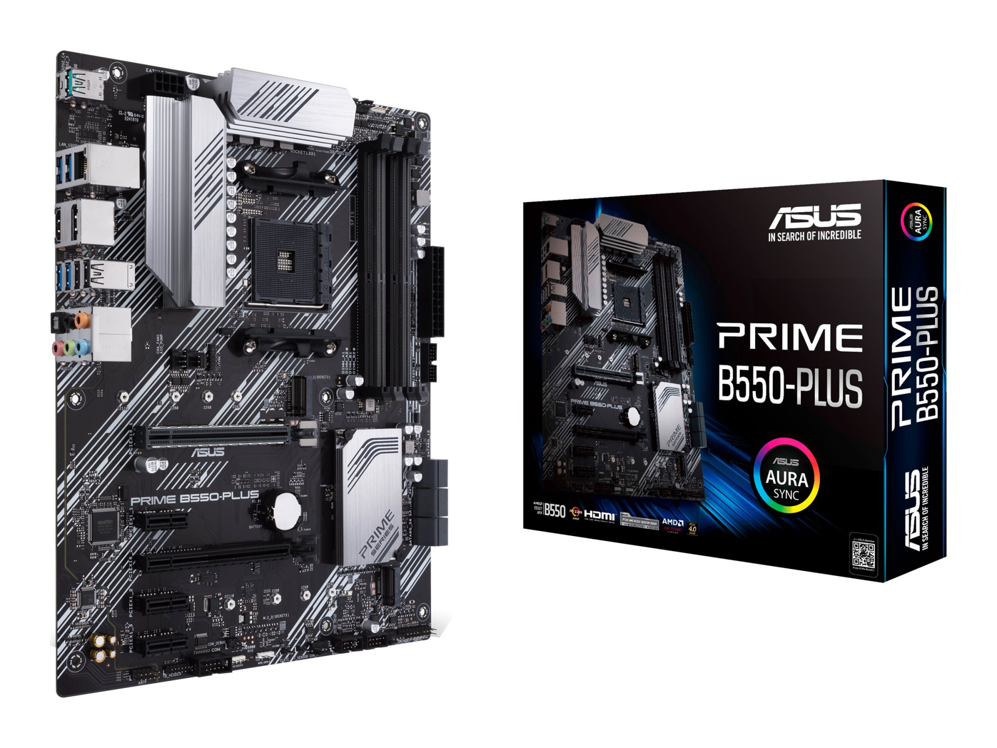 Asus | PRIME B550-PLUS | Processor family AMD | Processor socket AM4 | DDR4 DIMM | Memory slots 4 | Supported hard disk drive interfaces SATA, M.2 | Number of SATA connectors 6 | Chipset AMD B550 | ATX - Image 10