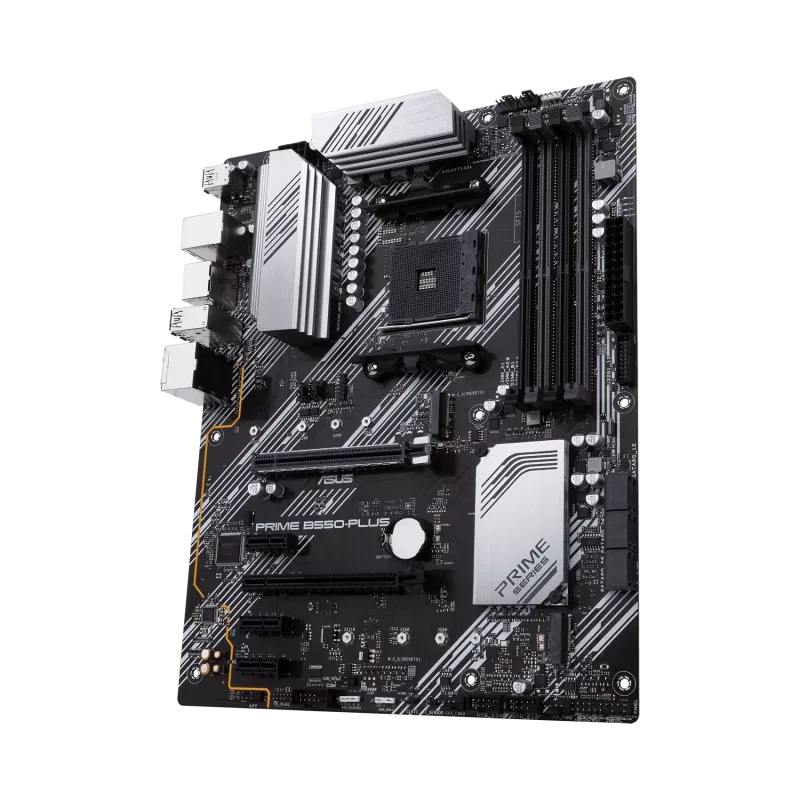 Asus | PRIME B550-PLUS | Processor family AMD | Processor socket AM4 | DDR4 DIMM | Memory slots 4 | Supported hard disk drive interfaces SATA, M.2 | Number of SATA connectors 6 | Chipset AMD B550 | ATX - Image 5