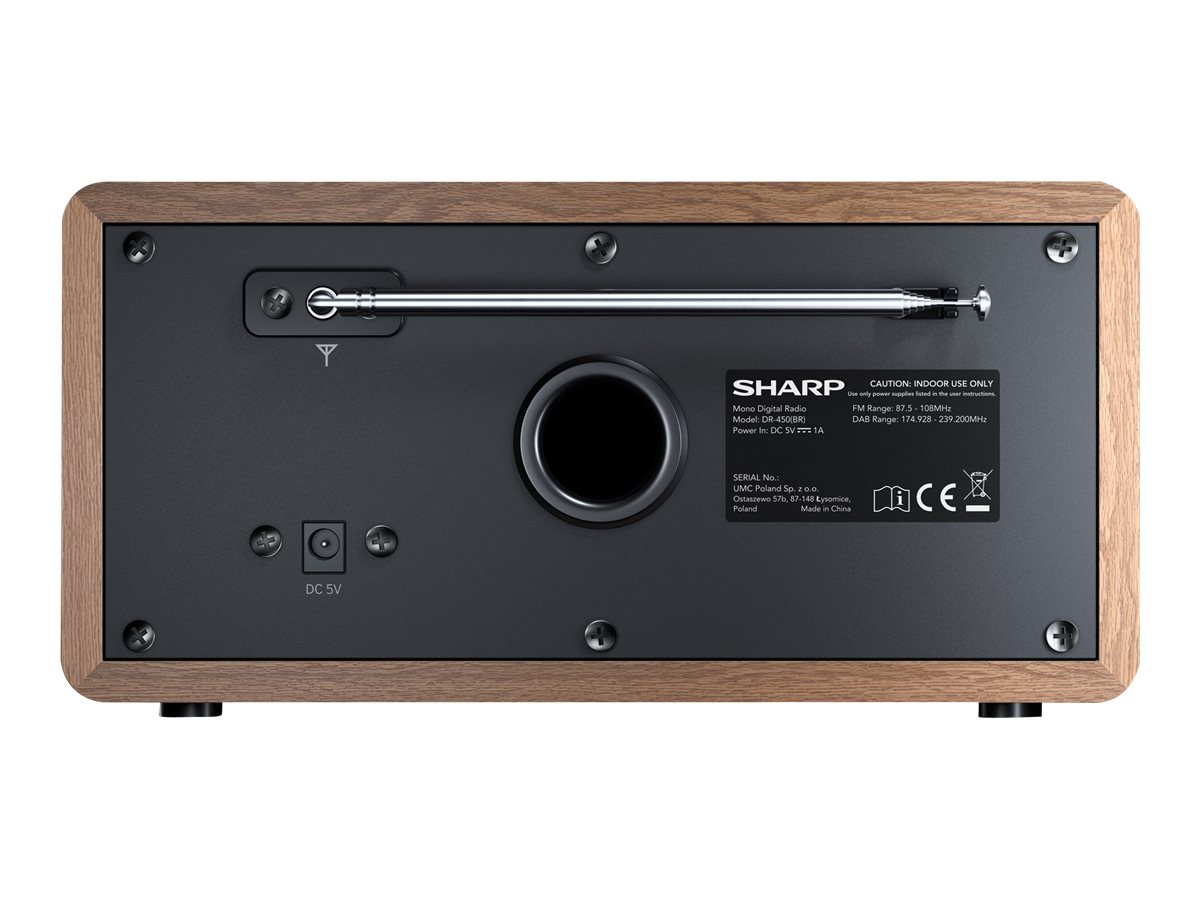 Sharp DR-450(BR) Digital Radio, FM/DAB/DAB+, Bluetooth 4.2, Alarm function, Brown | Sharp | Digital Radio | DR-450(BR) | Bluetooth | Brown - Image 8