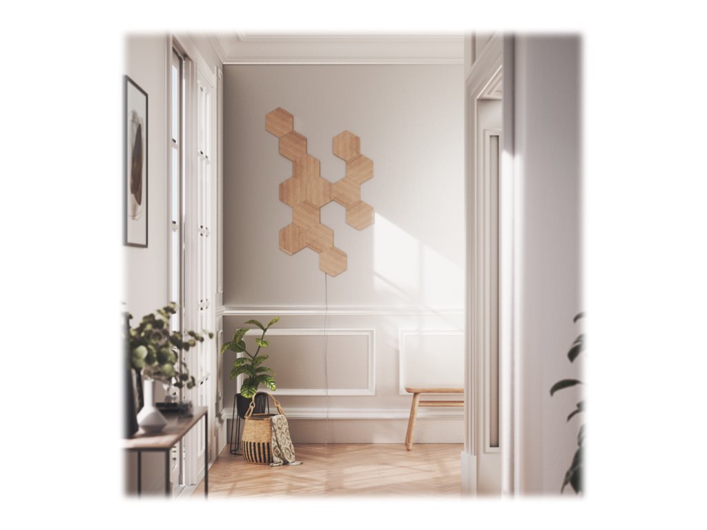Nanoleaf | Elements Wood Look Hexagons Starter Kit (13 panels) | Cool White + Warm White - Image 8