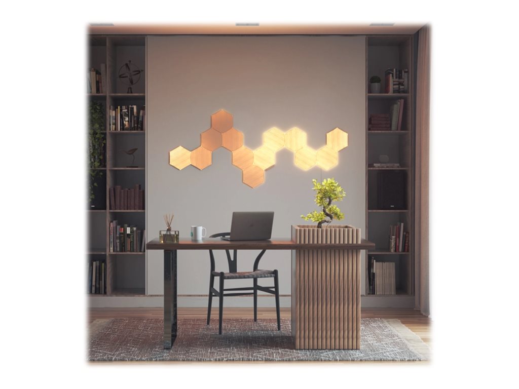 Nanoleaf | Elements Wood Look Hexagons Starter Kit (13 panels) | Cool White + Warm White - Image 9