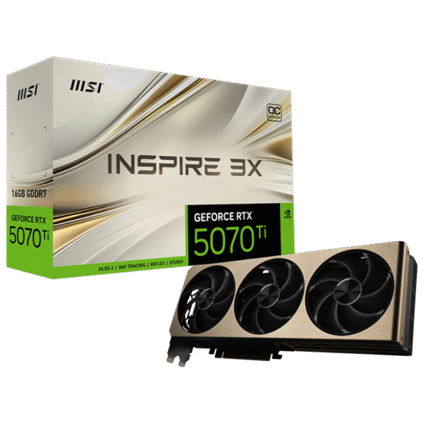 MSI GeForce RTX 5070 Ti 16G INSPIRE 3X OC PLUS | NVIDIA | 16 GB | GeForce RTX 5070 Ti | GDDR7 | HDMI ports quantity 1 | PCI Express Gen 5