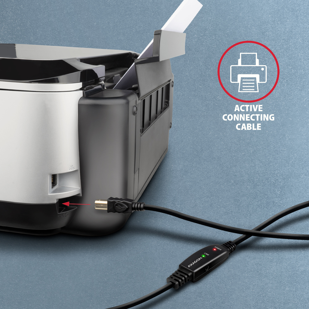 AXAGON USB Repeater Cable, 20 m | ADR-220B | USB Type A to USB Type B - Image 5