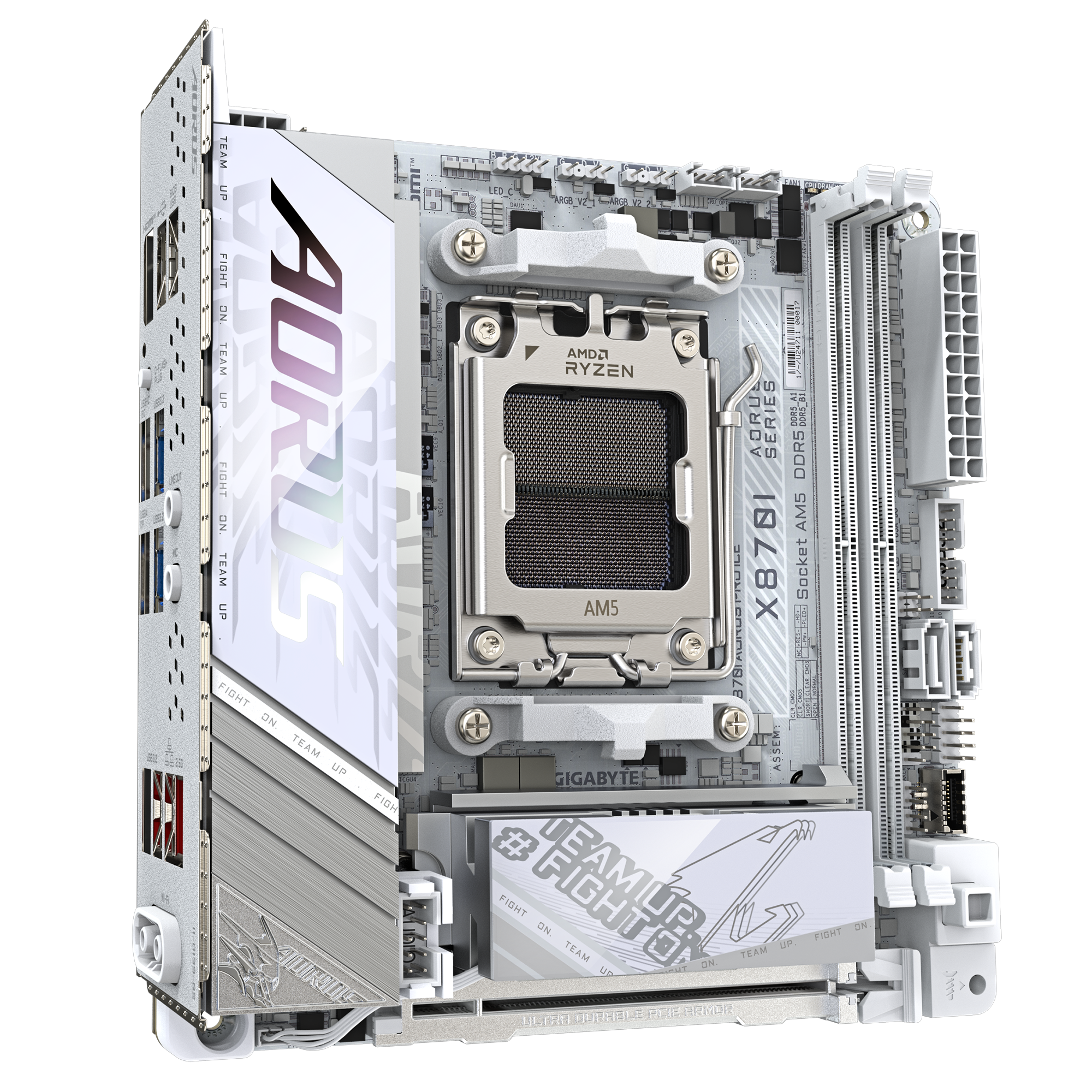 Gigabyte X870I AORUS PRO ICE | Processor family AMD | Processor socket AM5 | DDR5 SDRAM | Supported hard disk drive interfaces M.2, SATA | Number of SATA connectors 2 - Image 3